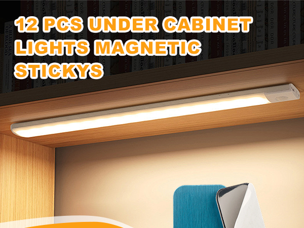 12 Pcs Under Cabinet Lights Magnetic stickys