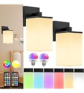 ZSLAIFU Battery Operated Wall Sconce with Rechargeable Lights Bulb, Sconces Wall Decor Set of 2 B...