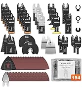 AMZWEI 154 Metal Wood Oscillating Tool Blade, Titanium Oscillating Saw Blades with Sandpaper, Qui...