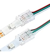 RGBZONE 25 Packs 3 Pin LED Connector 10mm Gapless Solderless Strip to Wire Quick Connector for 10...