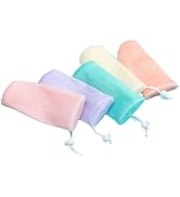 5Pcs Exfoliating Mesh Soap Pouch Bubble Foam Net Bag for Shower Saver Pouch Drawstring Foaming Ne...