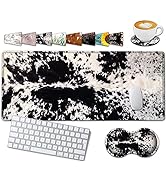 Large Gaming Mouse Pad, 31.5x11.8 in Extended Computer Mouse Mat with Non-Slip PU Base, Ergonomic...