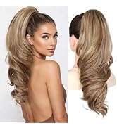 18"Ponytail Extension with Claw Clip Hair Extensions Ponytail Clip On Ponytails For Women, Wavy 2...