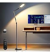 Eye-Caring Side-Emitting LED Floor Lamp for Office, Reading, and Crafting, 69" Dimmable Standing ...