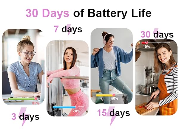 30 Days+ Battery Life, Silver