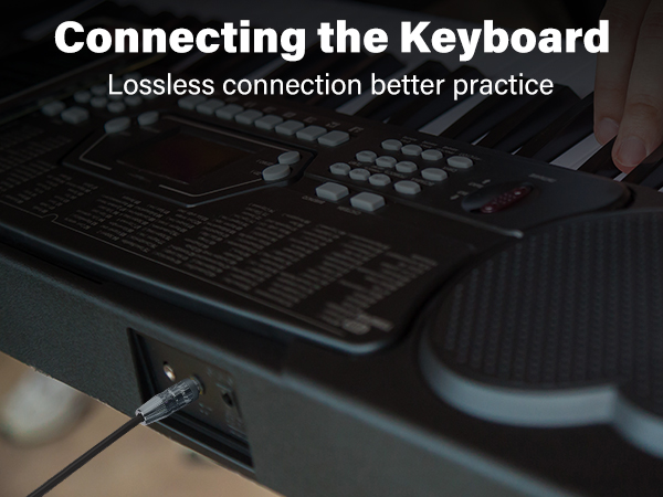 keyboard,practice,1/8 inch Female TRS to 6.35mm Male TRS Stereo Audio Extension Cable