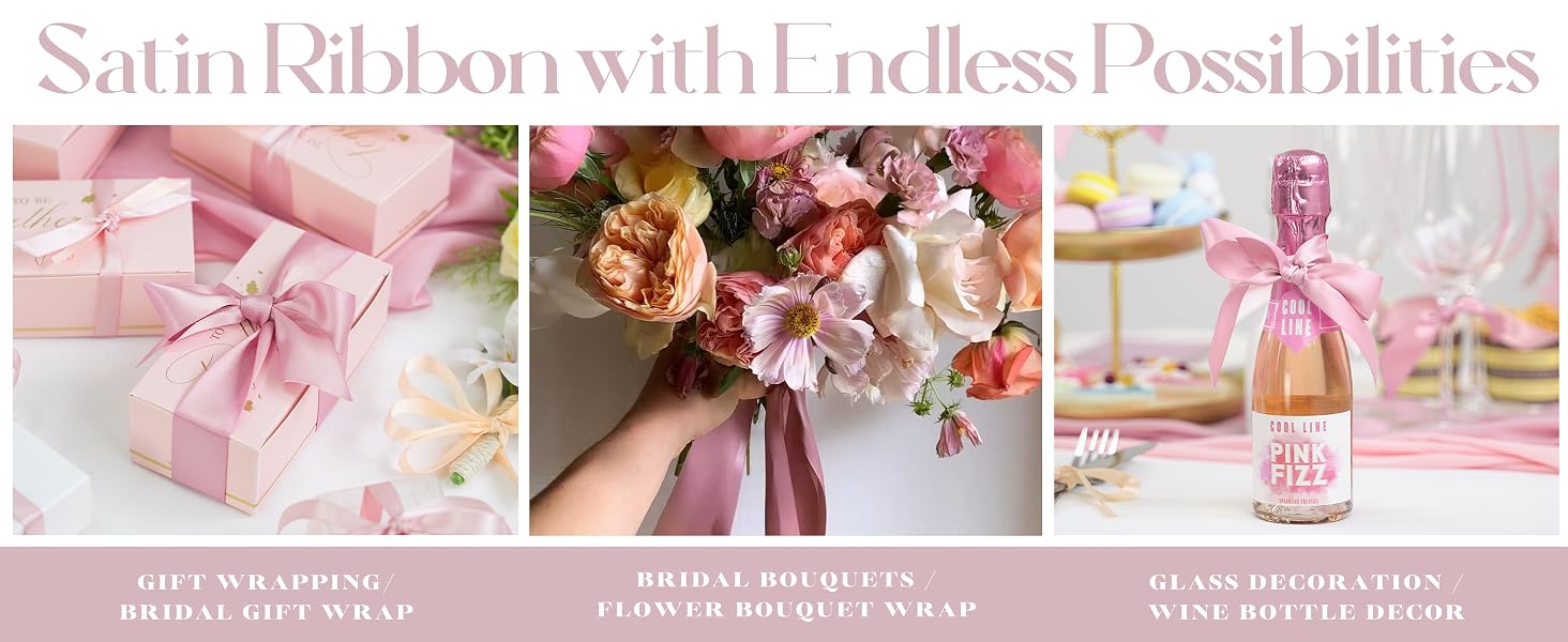 dusty rose ribbon set