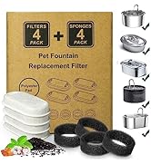 Cat Water Fountain Filter,8 Pack Cat Fountain Filter Replacement for Stainless Steel 67oz/2L and ...