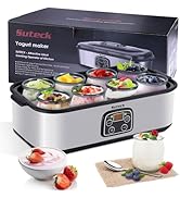 Yogurt Maker Automatic Digital Yoghurt Maker Machine with 8 Glass Jars 48 Ozs (6Oz Each Jar) LCD ...