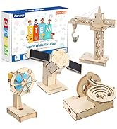 Poraxy 4 in 1 STEM Kits, STEM Projects for Kids Ages 8-12, Assembly 3D Wooden Puzzles, Building T...