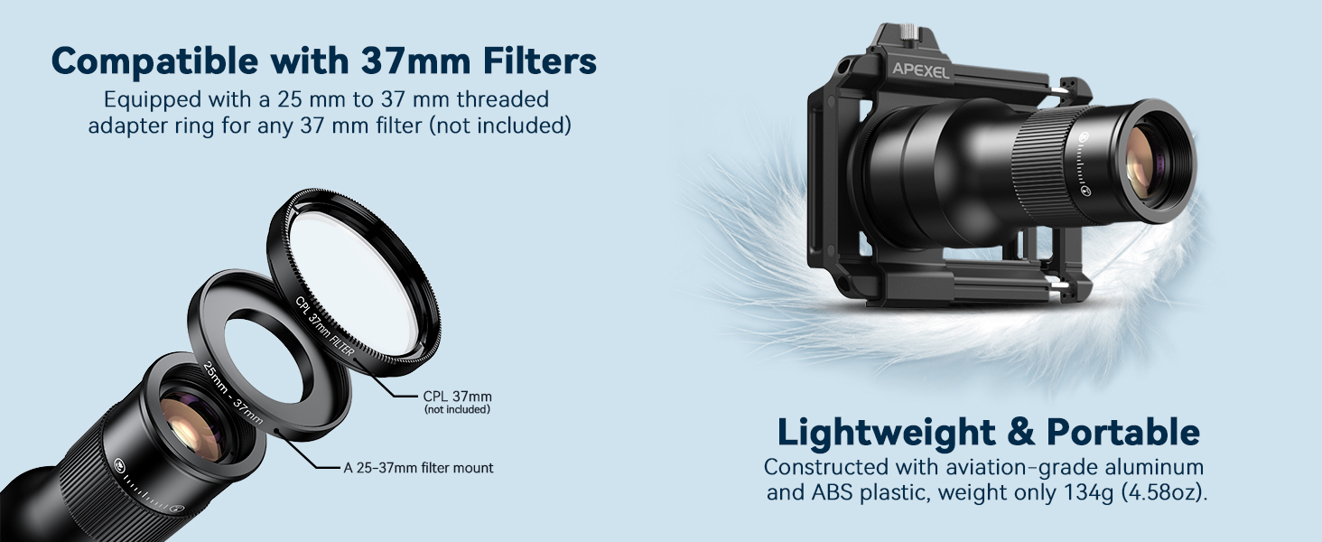 Compatible with 37mm Filters