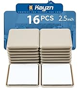 Kayzn 2.5 Inch Self-Stick Furniture Sliders, 16 PCS Square Furniture Sliders for Carpet, Self-Adh...