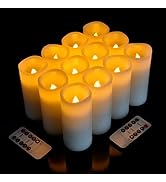 antizer Flameless Candles Battery Operated Real Wax LED Candles Set of 12 Battery Operated Candle...
