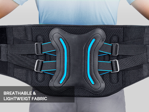 back brace with elstic and lightweight fabric
