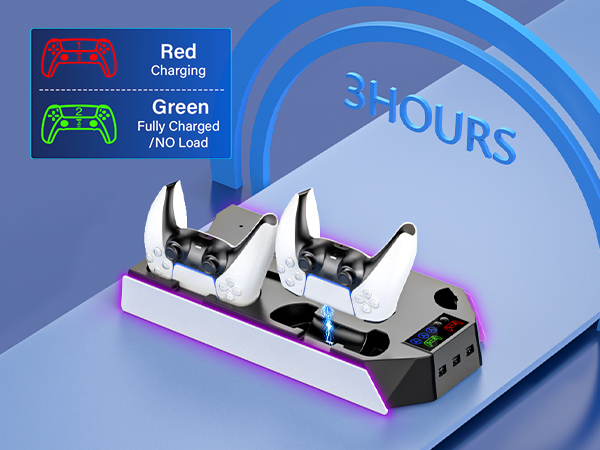 ps5 slim stand with cooling fan and controller charger 