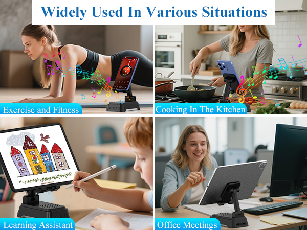 Bluetooth speaker with phone holder