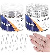 DANRONG 400 PCS Nonskid Paper Clips Assorted Sizes, Medium and Large (1.3" & 2"), Paperclips, Pap...