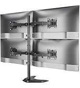 monTEK Stable Quad Monitor Stand, Free Standing Fully Adjustable Desk Mount for 4 Screen up to 17...