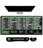 AIMSA Excel Shortcuts Cheat Sheet Mouse Pad, Large Keyboard Shortcut Keys Desk Mat+ Mouse Pad wit...