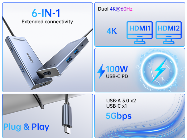 laptop universal docking station for dell hp lenovo usb c hub