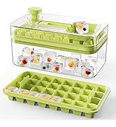 EuChoiz Ice Cube Tray with Lid, Scoop and Bin Press Easy Release, Ice Trays for Freezer, Making 6...