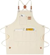 AFUN Chef Aprons for Women Men with Oversized Pockets, 12-Ounce Cotton Canvas Cross Back Water Re...