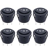 Twidec/6Pcs Rocker Switch 3 Pins 3 Position ON/Off/ON AC 6A/125V 10A/250V SPDT Car Boat Black Roc...
