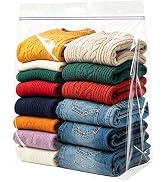 10 Gallon Large Handy Storage Bags, Pack of 3, 24"x24" Clear Plastic Zipper Storage Bags with Han...
