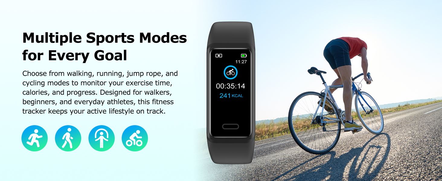 Pedometer watch fitness tracker for walking, running, cycling and tracking calories burned