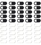 PRESSINART 50Pcs 2 Colors Webcam Cover Slide Black 0.04 Inch Ultra Thin Laptop Camera Cover for M...
