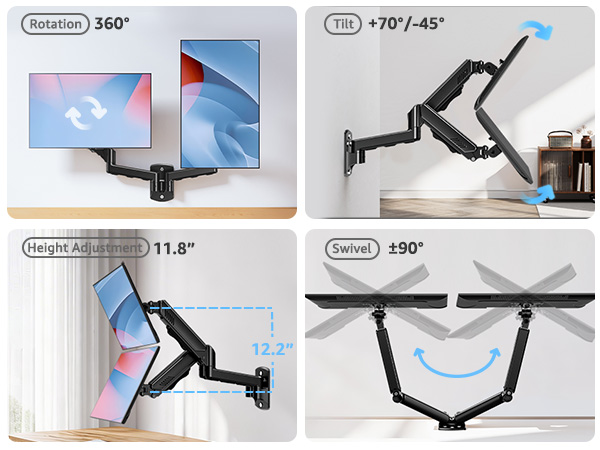 dual monitor wall mount