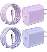 iPhone Charger Fast Charging [Apple MFi Certified] 2Pack 20W PD USB-C Wall Charger with 6FT USB-C...