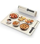 MUALIK Warming Mat for Food, Roll-UP Fast Heating Silicone with 6 Level Temperature, 2 Zone and 3...
