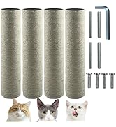 Cdycam 4 Pack Cat Scratching Post Replacement, 15.7 x 3.14 Inches M8 Screws Sisal Cat Tree Scratc...