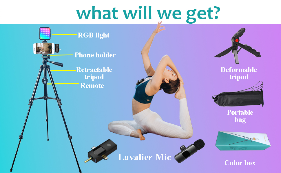 vlogging kit with lavalier microphone lapel mic
