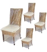 Evelots Dining Room/Kitchen Chair Cover/Protector-4 Pack- Heavy Duty Clear PVC Vinyl-No Dust/Spil...