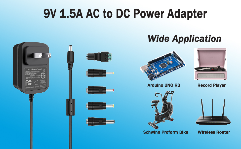9V 1.5A ac to dc power adapter