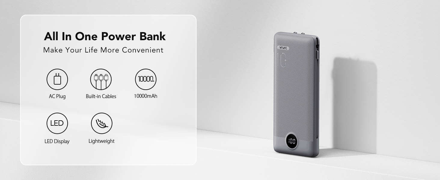 power bank for travel with wire