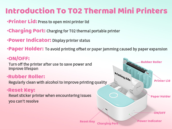 mini sticker printer T02