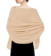 RonFoxi Chiffon Shawl Wraps Scarves for Formal Evening Party Dress, Bride Bridesmaid Shawl for We...