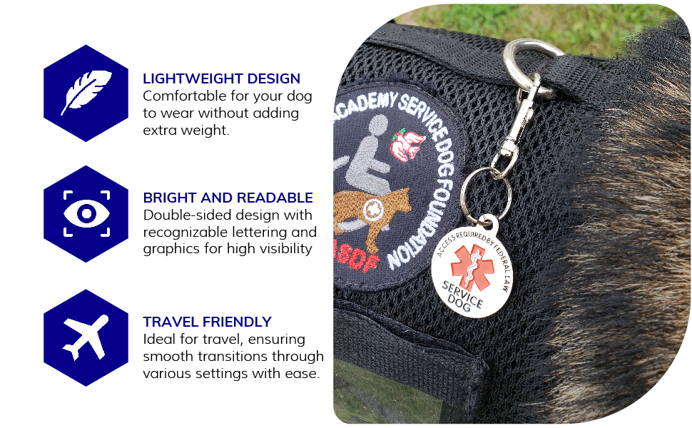service dog chrome tag