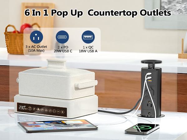 pop up outlet for countertop