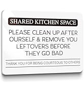 Shared Kitchen Space Sign, Acrylic Clean Up After Yourself Reminder Fridge Magnet