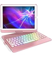 iPad 9th Generation Case with Keyboard,10 Color Backlight iPad Keyboard for 10.2-inch 9th /8th /7...