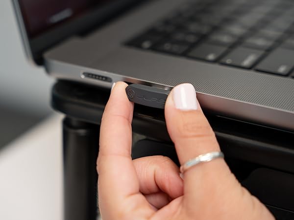 Wireless Dongle being plugged into mac