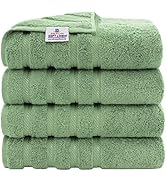 American Soft Linen Luxury 4 Piece Bath Towel Set, 100% Turkish Cotton Bath Towels for Bathroom, ...