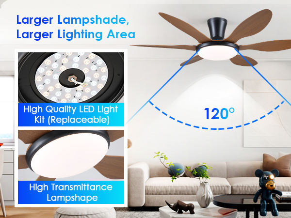 brown ceiling fans with lights extra large