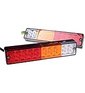 PerfecTech 20-LED Truck Trailer Tail Light Turn Signal Reverse Brake Light, Stop Rear Flash Lamp,...
