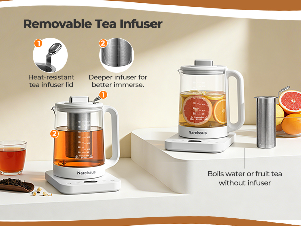 electric tea kettle with infuser
