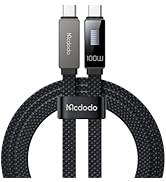 Mcdodo 4ft 100W 5A Fast Charging USB C to USB C Cable, Rhythm Screen Display, Compatible with iPh...